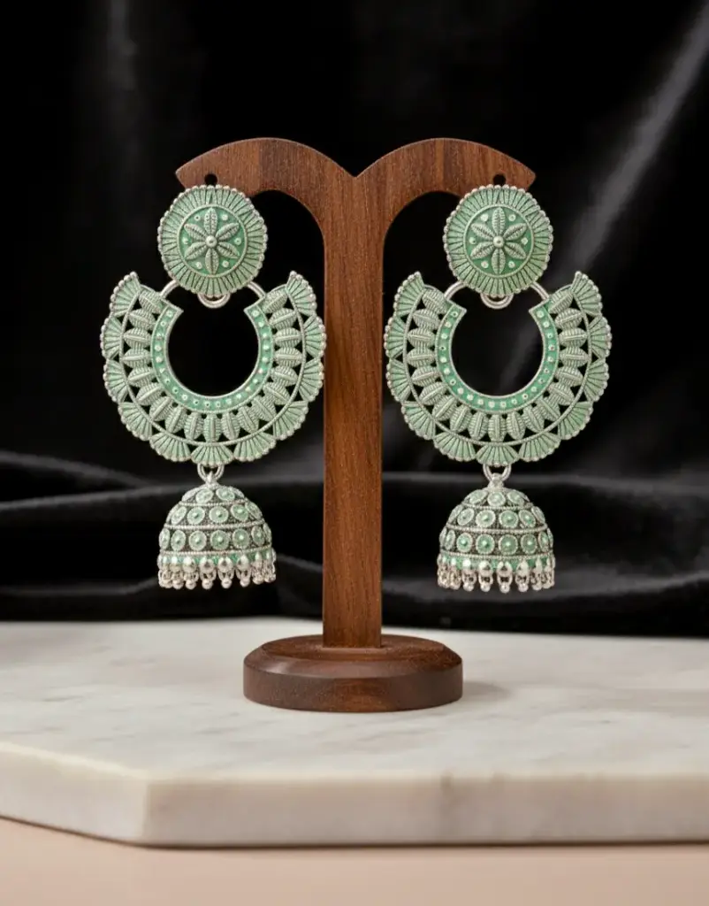 Mint Regal Chand Jhumki – Statement Edition