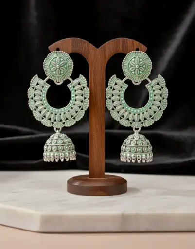 Mint Regal Chand Jhumki – Statement Edition